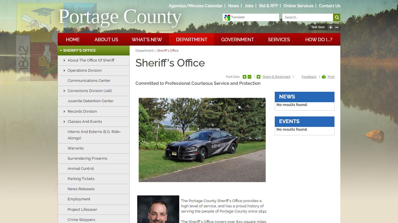 Sheriff's Office | Portage County, WI