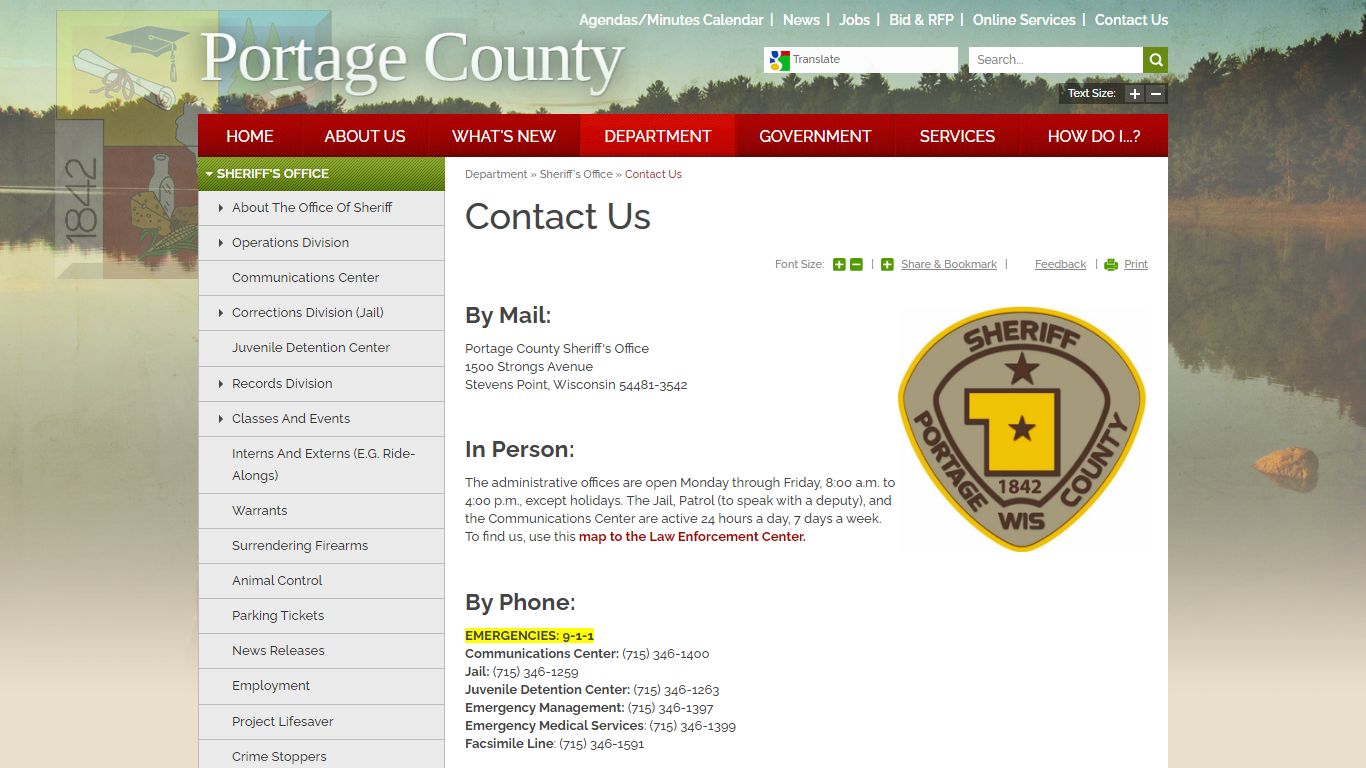 Contact Us | Portage County, WI